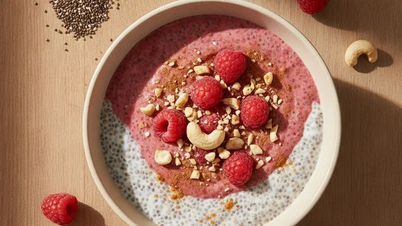 Chia pudding coco-framboise