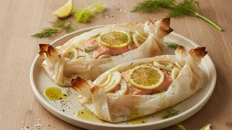 Saumon en papillote au fenouil