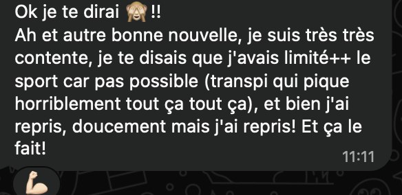 « J'ai repris le sport, doucement, mais j'ai repris ! »