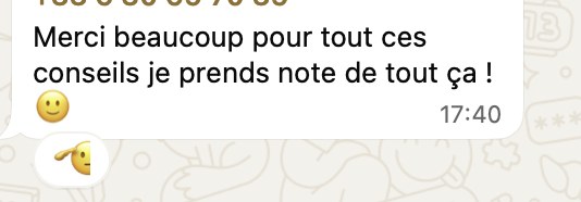 « Merci beaucoup pour tous ces conseils. »